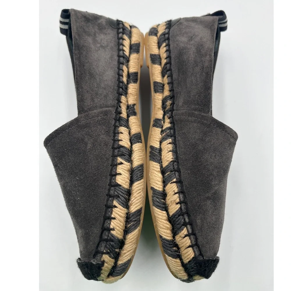 Rag & Bone Adria Espadrille Flats Womens 36 Asphalt Gray Suede Slip On Shoes